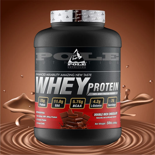 POLE NUTRITION PRO6 100% Whey Protein Powder - Rich Chocolate Flavour, 5 Lbs - 25G Protein, 11.8G Eaa