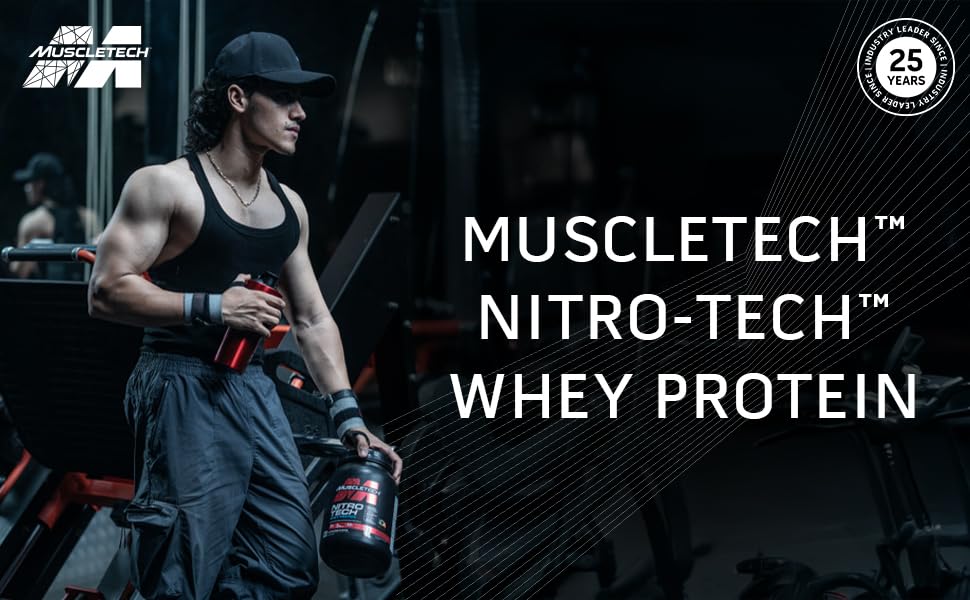 MuscleTech Nitro-Tech Whey Protein, 1.81kg (4lbs), Milk Chocolate, 30g Protein, 3g creatine monohydrate, 6.7g BCAA
