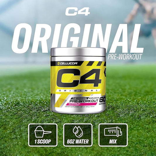 Cellucor C4 Original Pre Workout Powder Sugar Free for Men & Women (60 Servings, Watermelon)
