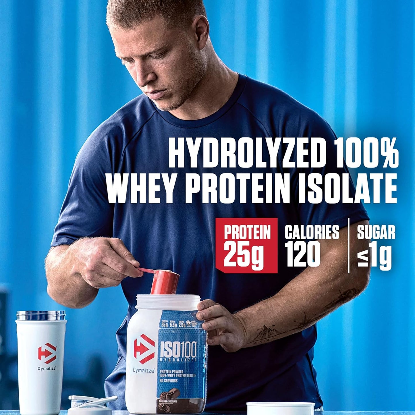 Dymatize Nutrition ISO100 Hydrolyzed Whey Protein Isolate | Fast-Digesting | Muscle Recovery Formula with Amino Acids | Low Sugar & Fat | Cookies & Cream | 5 Lbs