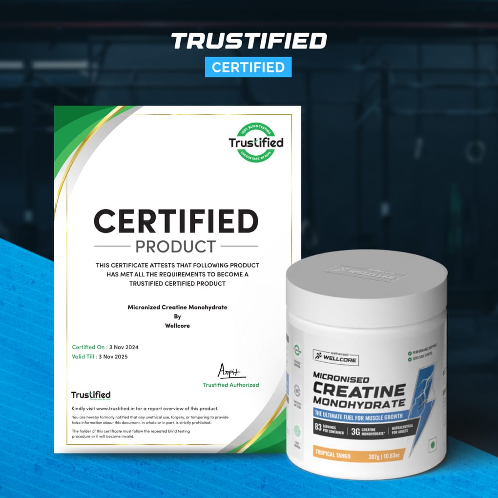 Wellcore - Pure Micronised Creatine Monohydrate (307g, 83 Servings) Tropical Tango