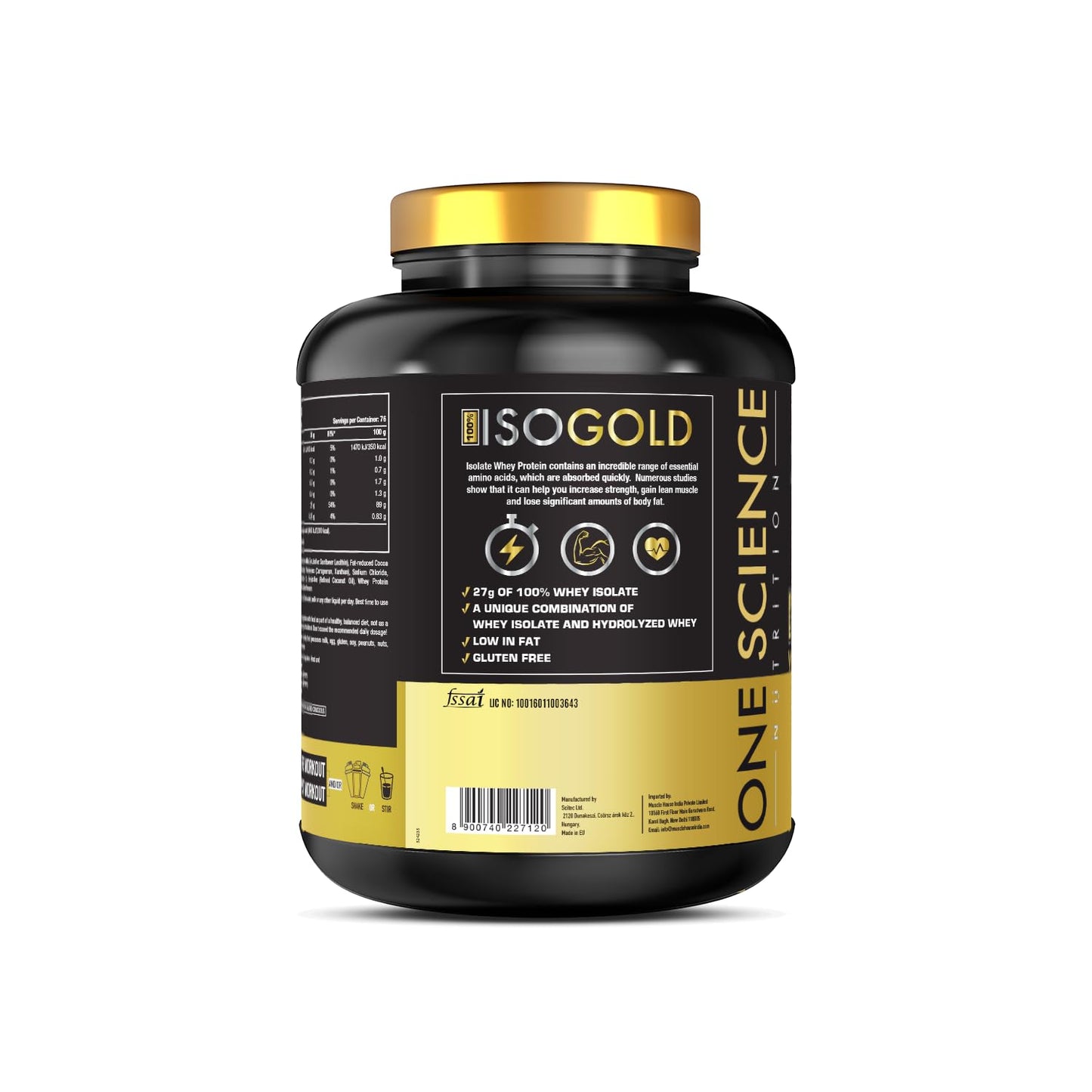 One Science Nutrition (OSN) 100% Iso Gold Whey Protein 5 lbs [Grass Fed Whey]- 27g Protein, 5.3g Glutamine, 6.4g BCAA - Chocolate Charge