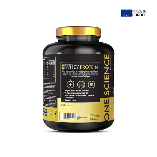 One Science Nutrition (OSN) Premium Whey Protein [Grass Fed Whey] - 25g Protein, 6.6g BCAA & 5.2 gms L-Glutamine | Refuels & Repairs Muscles (5 lbs, Neapolitan Ice Cream)
