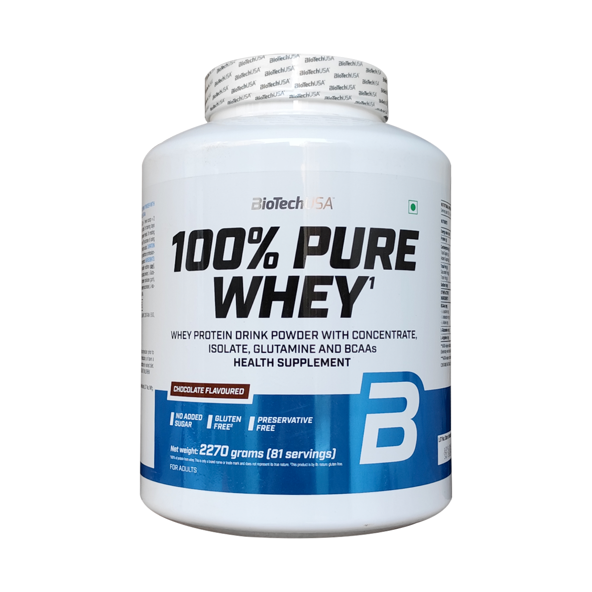 BiotechUSA 100% Pure Whey | Chocolate | 4lbs Whey Protein Concentrate Whey Protein  (2270 g, chocolate)