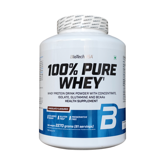 BiotechUSA 100% Pure Whey | Chocolate | 4lbs Whey Protein Concentrate Whey Protein  (2270 g, chocolate)