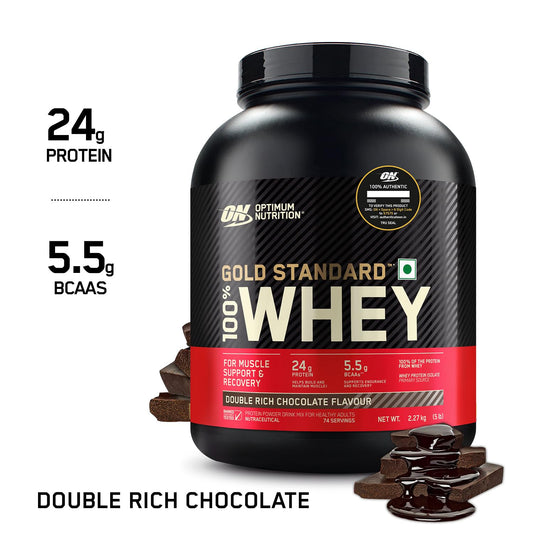 ON Gold Standard 100% Whey Protein Powder | Double Rich Chocolate | 5 lbs