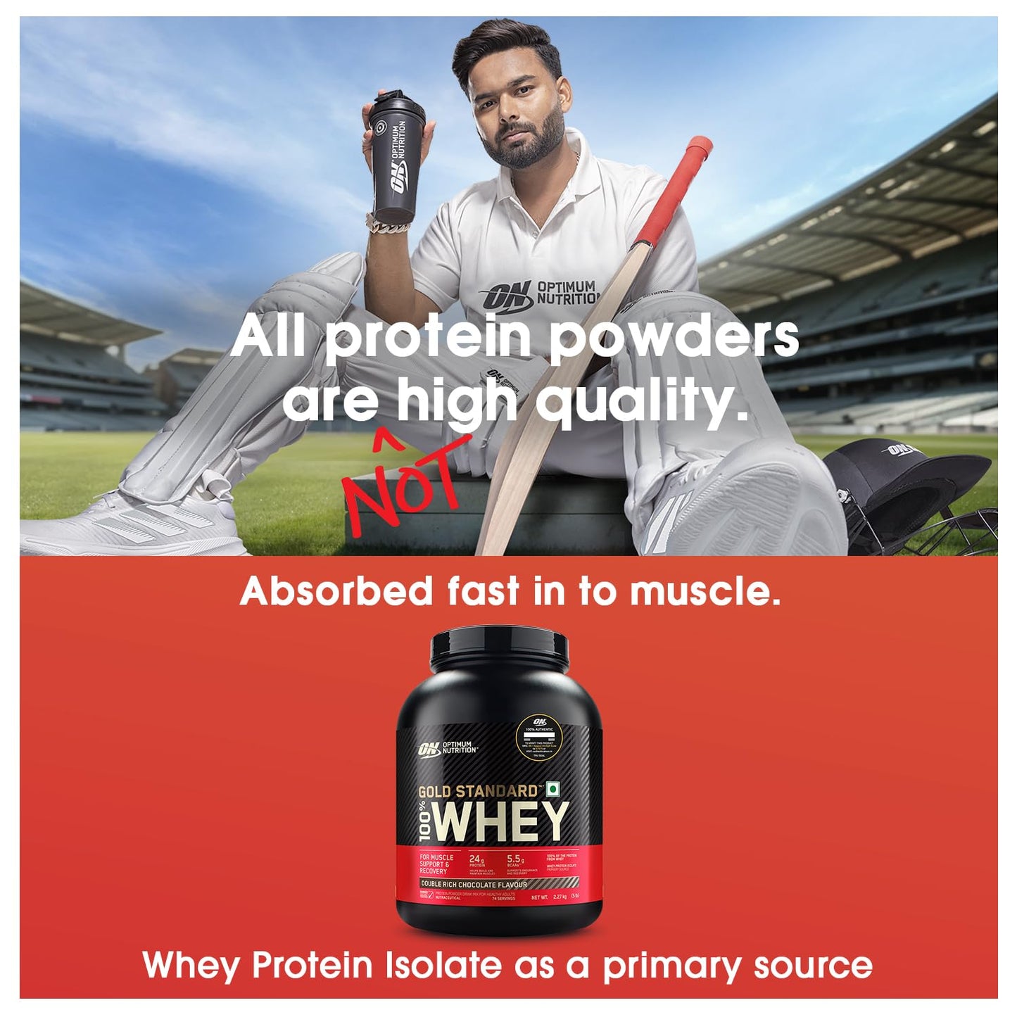 ON Gold Standard 100% Whey Protein Powder | Double Rich Chocolate | 5 lbs