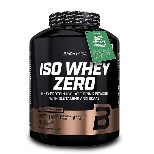 BiotechUSA ISO WHEY ZERO | Caffe Latte | Isolate Protein with 4.5 g BCAA | 2270g Pack | 21g Protein Per Scoop | 5 LBS