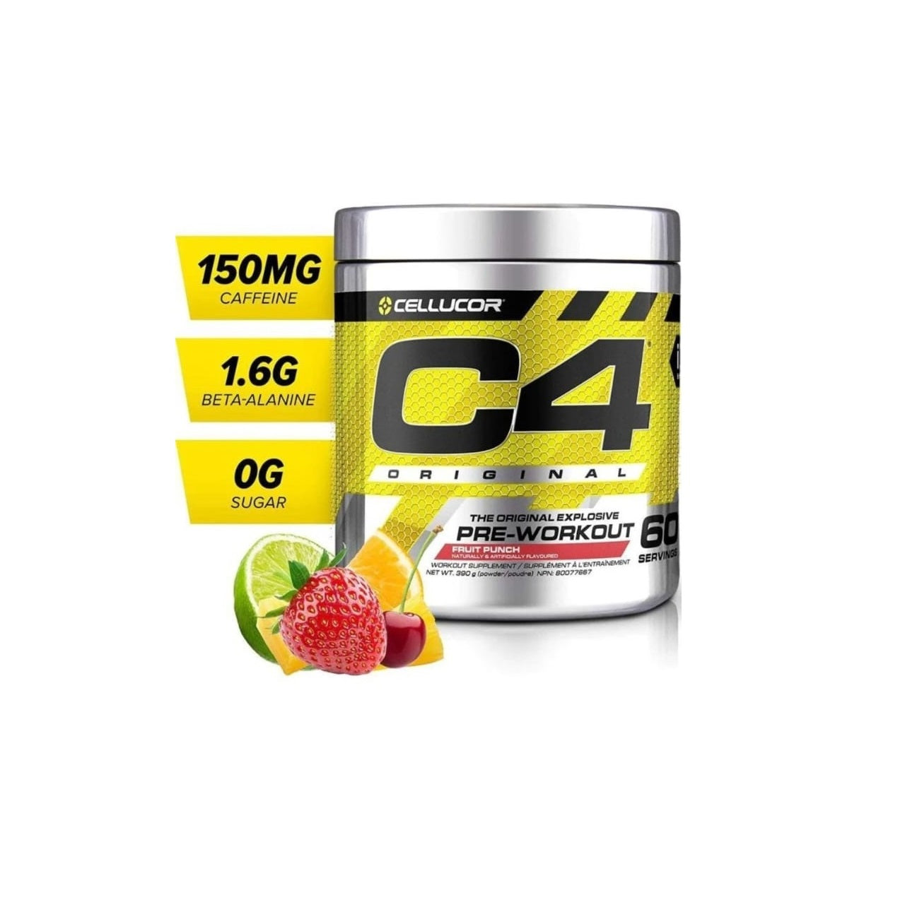Cellucor C4 Original Pre Workout Powder Sugar Free for Men & Women (60 Servings, Fruit Punch)